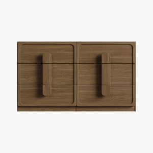 Arcus 6 Drawers Dresser with Arched Handles